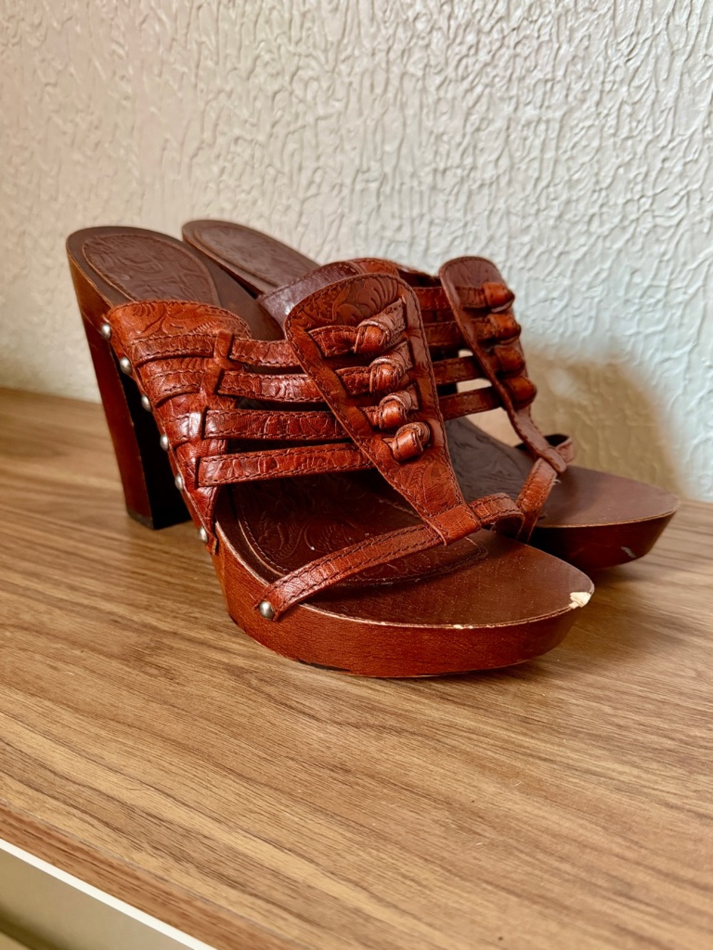 Dior Brown Leather High Heel Mules - Picture 1 of 4